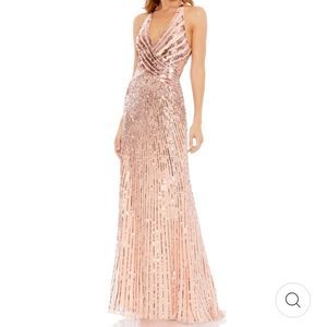 NWT Mac Duggal gown Rose Gold Sequin dress. Stunning!